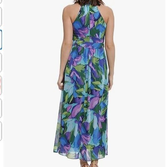 🌿💐 London Times Green Floral Chiffon Maxi Dress – NWT 💐🌿 - Picture 12 of 12
